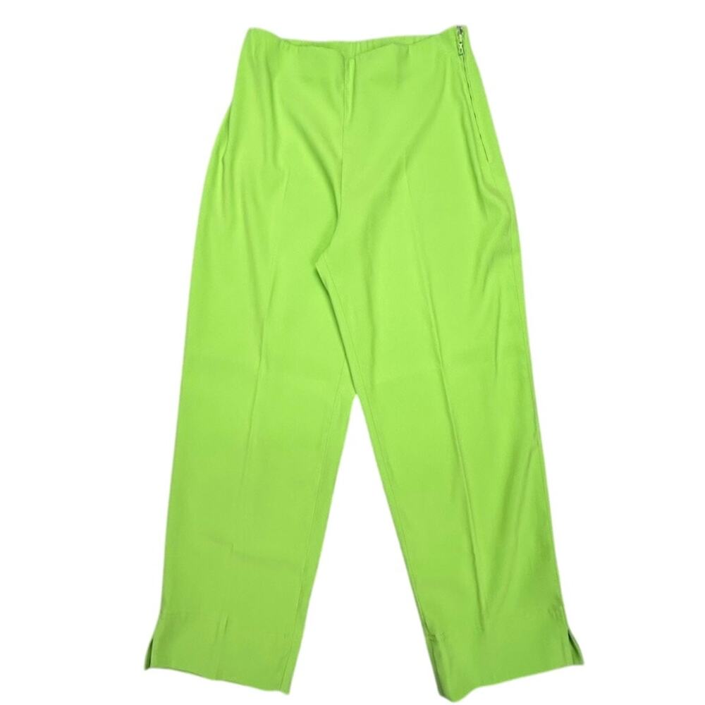 Lauren Vidal cosy Pants Womens 6 (fits 26x25) Lime Green France Stretch Staight